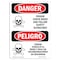 Signmission OSHA Danger, Poison Check MSDS Follow Guidelines, 7in X 5in Decal, 5" W, 7" H, Bilingual Spanish OS-DS-D-57-VS-1532 - alternate 1